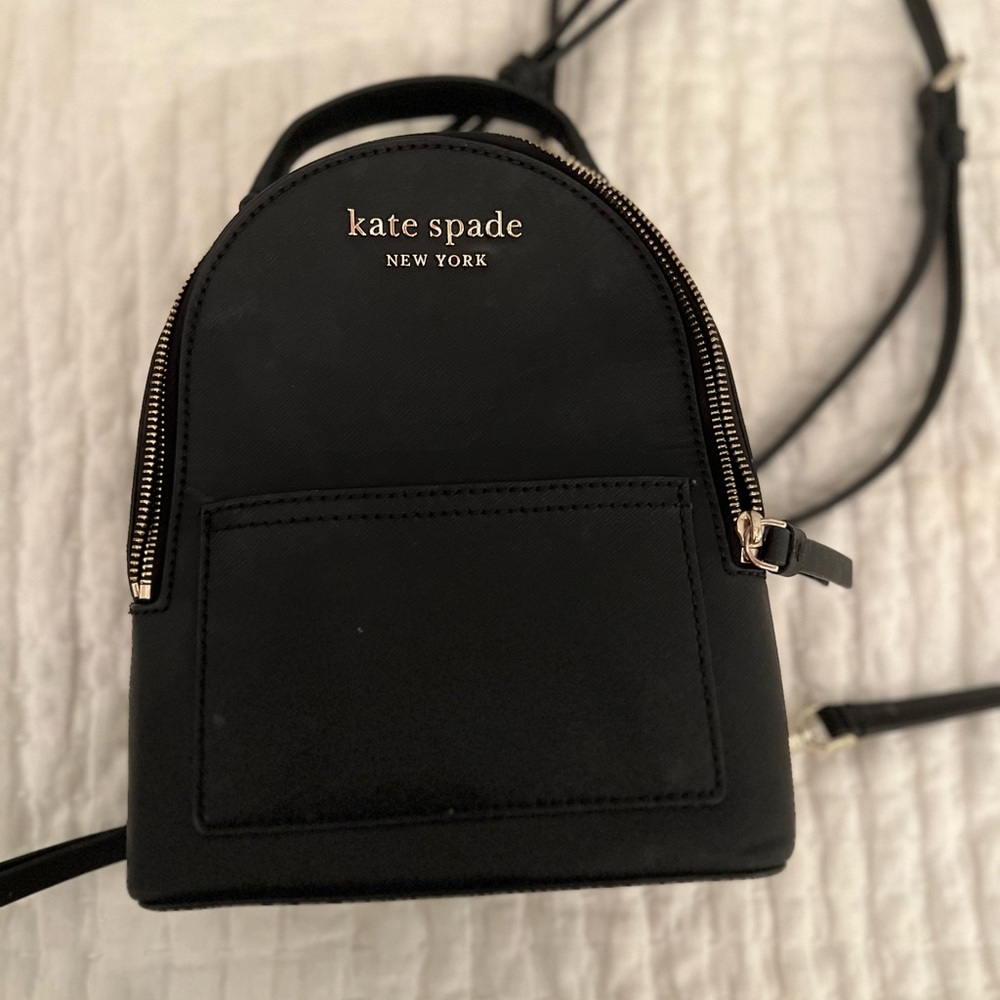 Kate spade black mini backpack